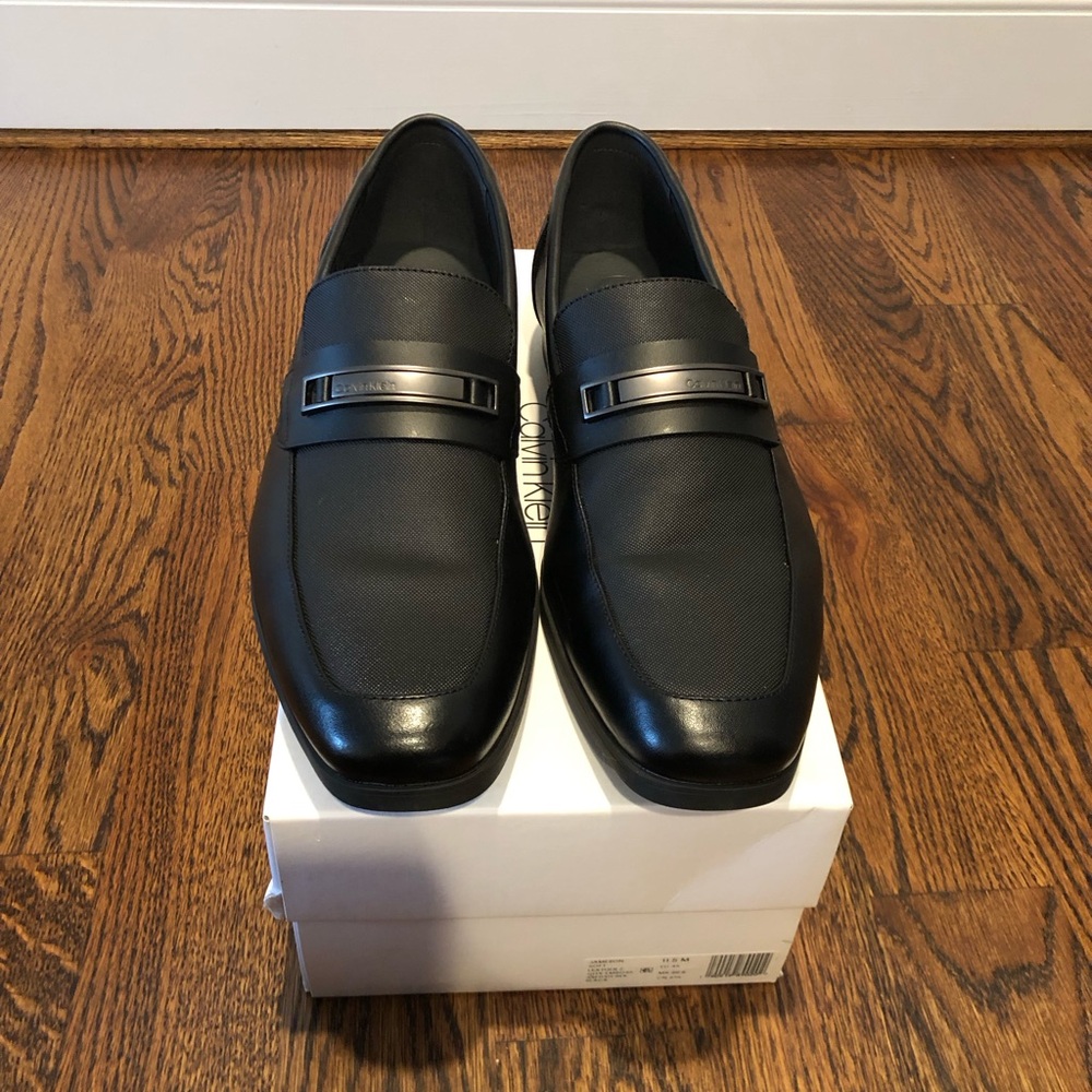Calvin Klein Black Leather Loafers